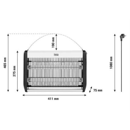 Ηλεκτρική εντομοπαγίδα 2x10W/230V 80m2