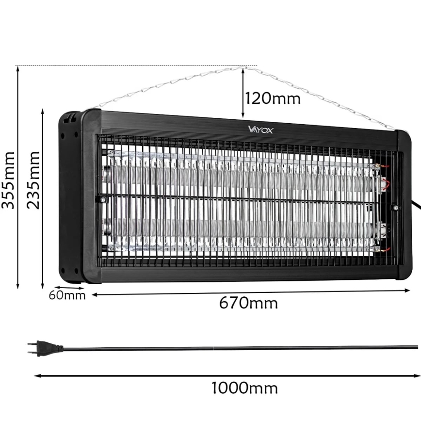 Ηλεκτρική εντομοπαγίδα 2x20W/230V 180 m²
