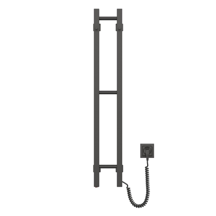 Ηλεκτρική πετσετοκρεμάστρα SILOUETTE 187W/230V 101,1 cm IP44 μαύρο δεξιός γωνιακός