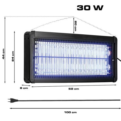 Ηλεκτρική παγίδα εντόμων 2x15W/230V 120 τ.μ.