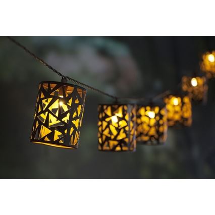 Ηλιακά λαμπάκια LED 10xE12/3,65m 600 mAh IP44 θερμό λευκό