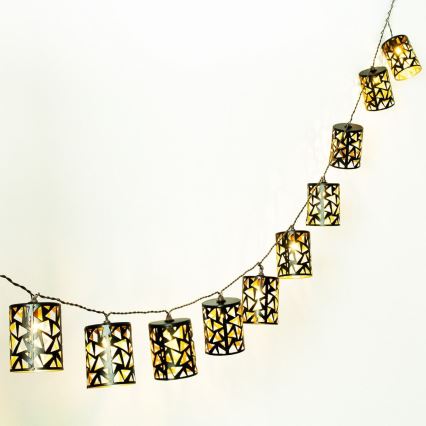 Ηλιακά λαμπάκια LED 10xE12/3,65m 600 mAh IP44 θερμό λευκό
