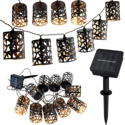 Ηλιακά λαμπάκια LED 10xE12/3,65m 600 mAh IP44 θερμό λευκό