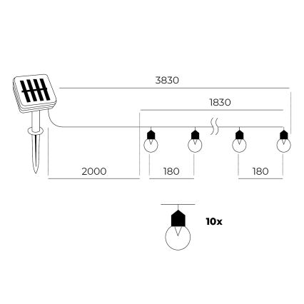 Ηλιακά λαμπάκια LED 10xLED/0,12W/1,2V 1xAA IP44 6000K 300 mAh