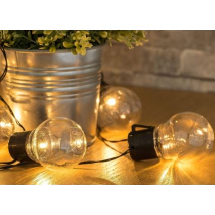 Ηλιακά λαμπάκια LED 10xLED/1,2V 2m 300 mAh IP44 θερμό λευκό