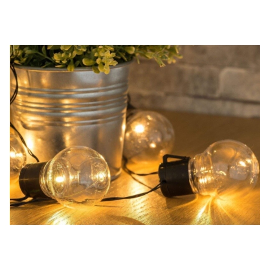 Ηλιακά λαμπάκια LED 10xLED/1,2V 2m 300 mAh IP44 θερμό λευκό