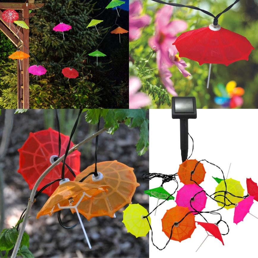 Ηλιακά λαμπάκια LED 10xLED/1,2V 300 mAh 3,8 m IP44 umbrellas