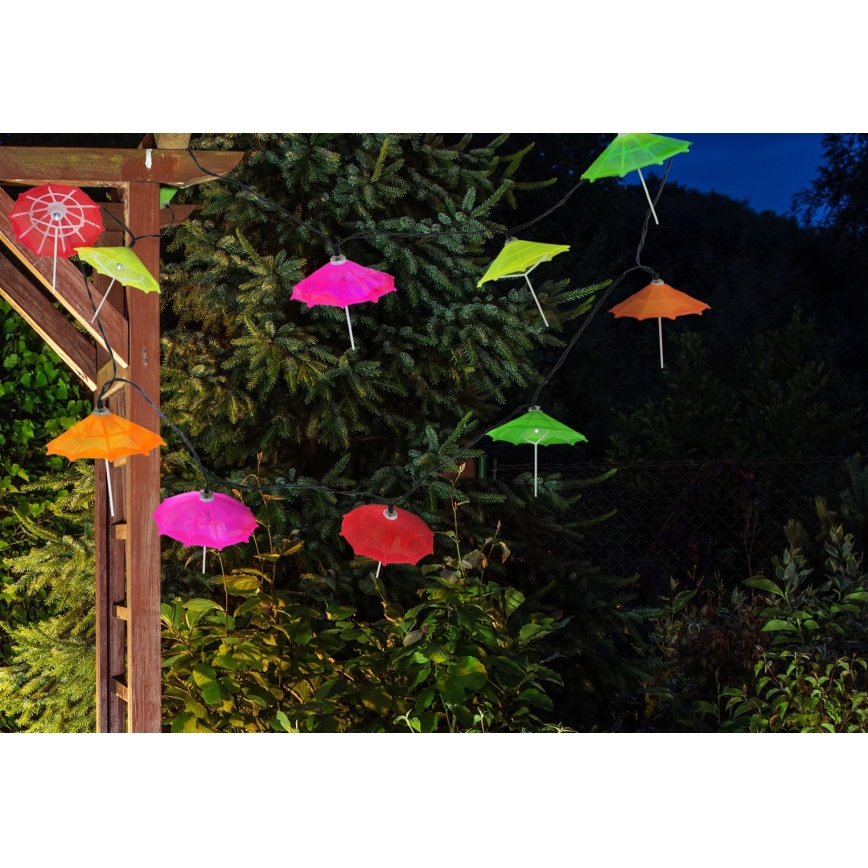Ηλιακά λαμπάκια LED 10xLED/1,2V 300 mAh 3,8 m IP44 umbrellas