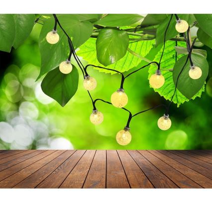 Ηλιακά λαμπάκια LED 30xLED/8 λειτουργίες 300 mAh 4,9m IP44 θερμό λευκό