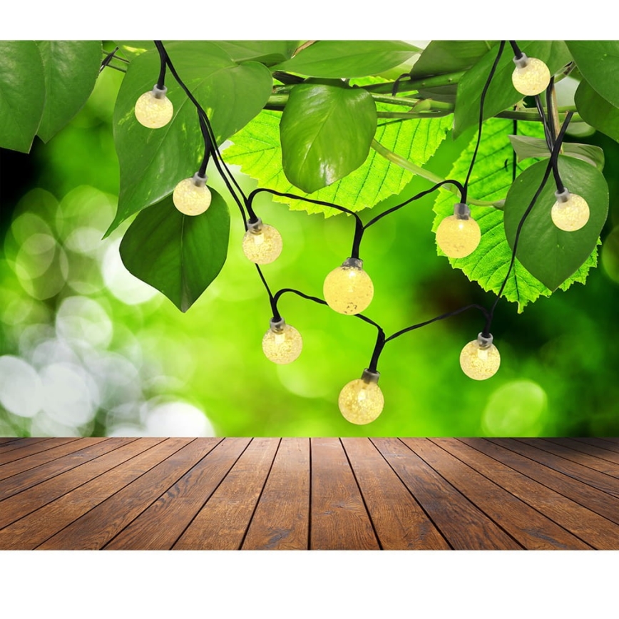 Ηλιακά λαμπάκια LED 30xLED/8 λειτουργίες 300 mAh 4,9m IP44 θερμό λευκό
