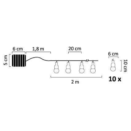 Ηλιακά λαμπάκια LED PASTEL 10xLED/1,2V IP44