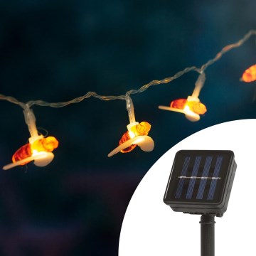 Ηλιακά λαμπάκια LED με αισθητήρα 20xLED 2,3m IP44 ζεστό λευκό