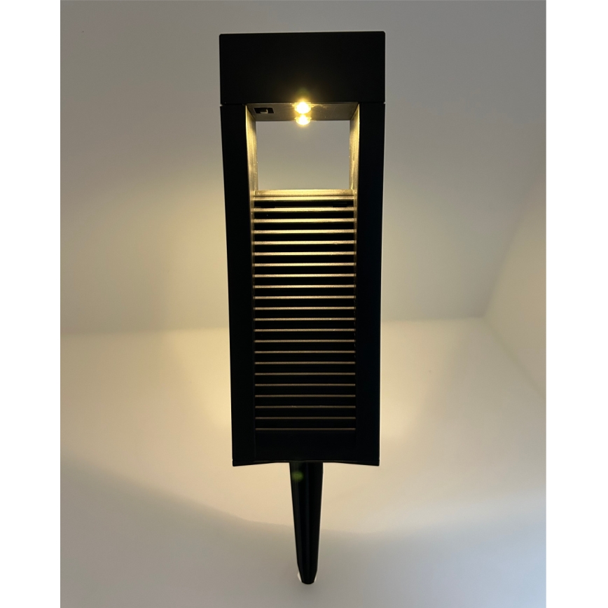 Ηλιακή LED λάμπα 2xLED/1,2V 200 mAh IP44 μαύρη