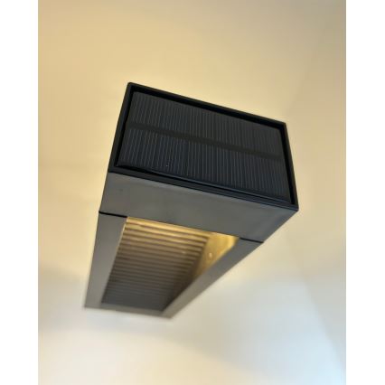 Ηλιακή LED λάμπα 2xLED/1,2V 200 mAh IP44 μαύρη