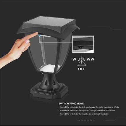 Ηλιακή λάμπα LED LED/2W/3,7V 3000/6000K IP65 2200 mAh