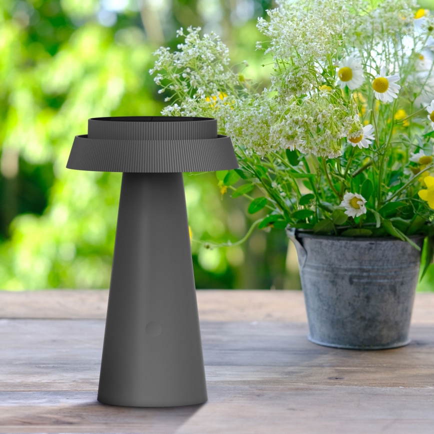 LED Dimming αφής ηλιακό φωτιστικό MARAKESZ LED/3,7V USB 3600 mAh 1800/2700/3000K IP54 γκρι
