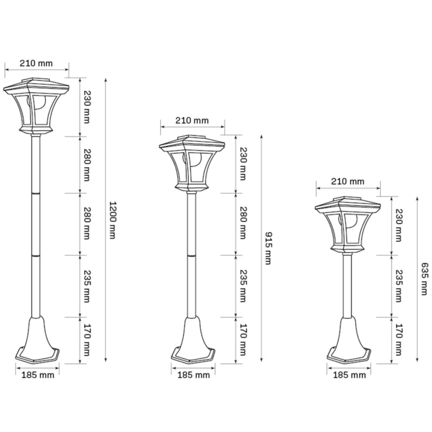 Ηλιακή λάμπα LED TIRANA LED/1,6W/1,2V 600 mAh IP44 μαύρο