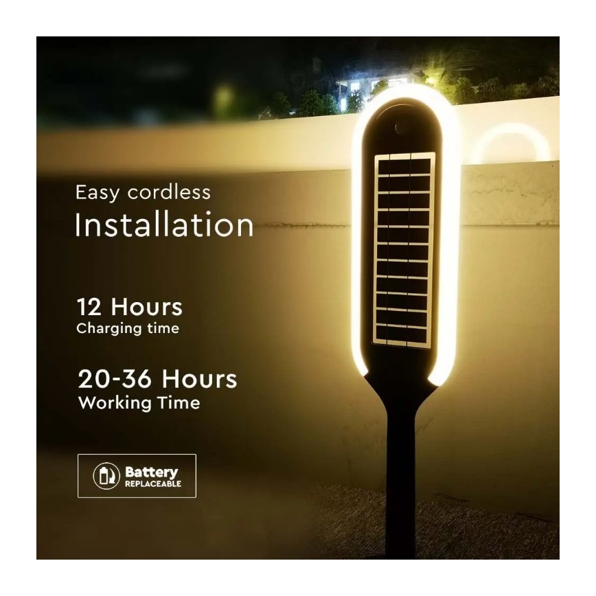 Ηλιακή λάμπα LED με αισθητήρα BOLLARD LED/5W/5,5V 70 cm 4000K IP65 2000 mAh