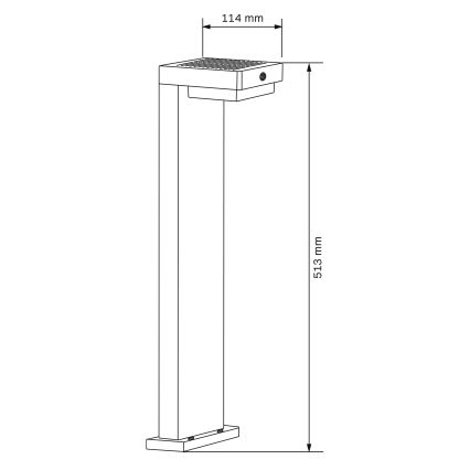 Ηλιακή λάμπα LED με αισθητήρα MALI LED/4,5W/3,7V 2000 mAh IP44 μαύρο