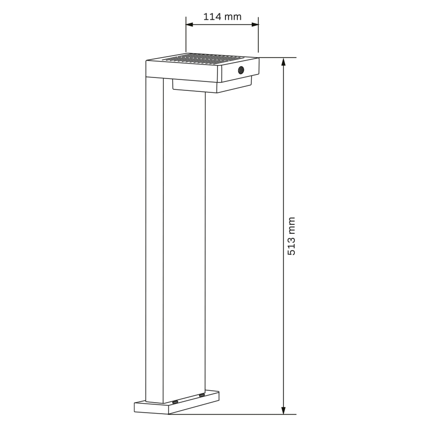 Ηλιακή λάμπα LED με αισθητήρα MALI LED/4,5W/3,7V 2000 mAh IP44 μαύρο