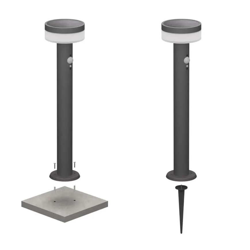 Ηλιακός λαμπτήρας LED με αισθητήρα LED/2W/3,7V 1200 mAh IP44 50 εκ.