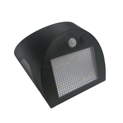LED ηλιακό επιτοίχιο φωτιστικό με αισθητήρα LED/3W/3,7V 3000/4000K 1200 mAh IP54 μαύρο