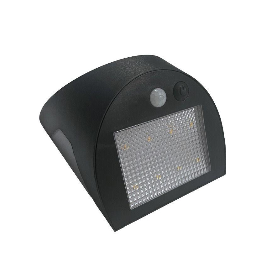 LED ηλιακό επιτοίχιο φωτιστικό με αισθητήρα LED/3W/3,7V 3000/4000K 1200 mAh IP54 μαύρο