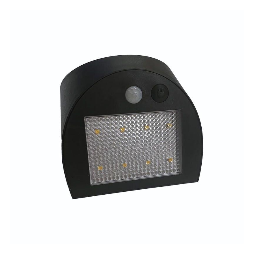 LED ηλιακό επιτοίχιο φωτιστικό με αισθητήρα LED/3W/3,7V 3000/4000K 1200 mAh IP54 μαύρο