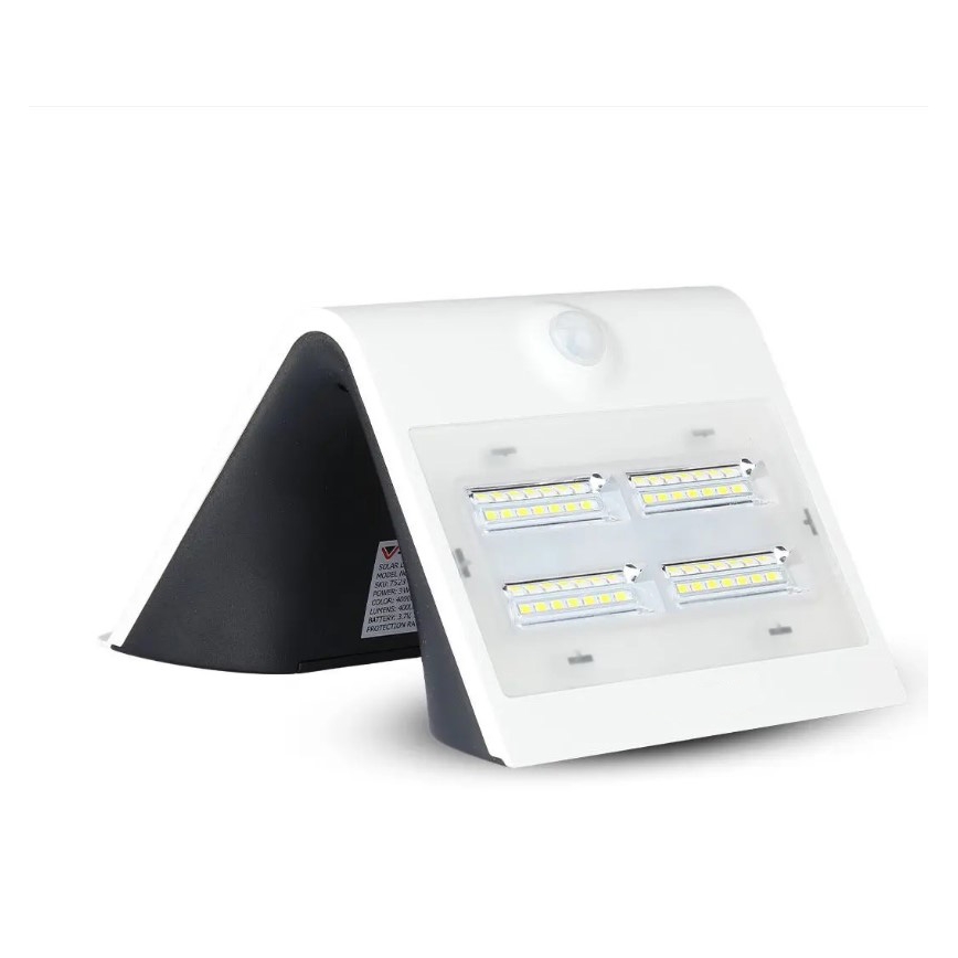 Ηλιακό επιτοίχιο φωτιστικό LED με αισθητήρα LED/3W/3,7V 3000/4000K IP65 λευκό
