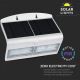 Ηλιακό επιτοίχιο φωτιστικό LED με αισθητήρα LED/7W/3,7V 4000K IP65 λευκό