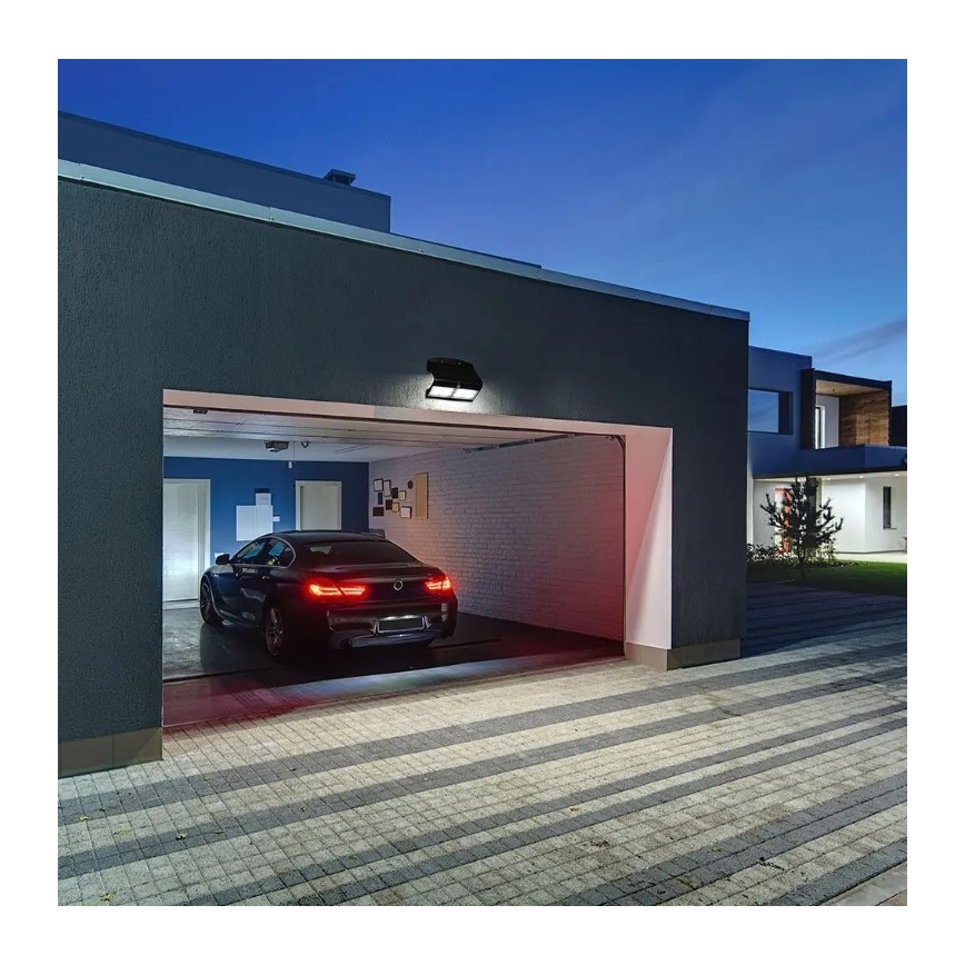 Ηλιακό επιτοίχιο φωτιστικό LED με αισθητήρα LED/7W/3,7V 4000K IP65 μαύρο