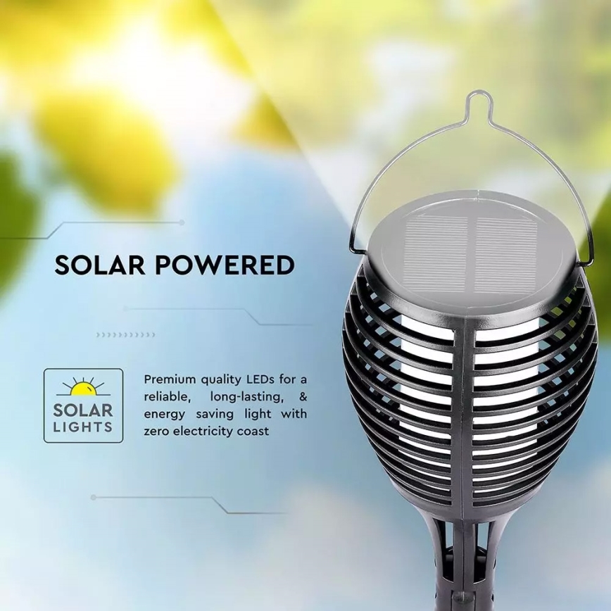 Ηλιακό φωτιστικό LED FLAME 4σε1 1xLED/0,45W/3,7V IP44 500 mAh