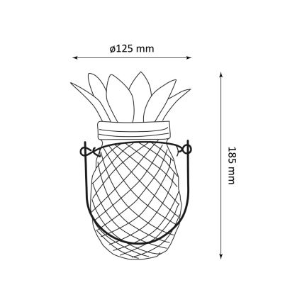 Ηλιακό φωτιστικό LED JAR LED/1,2V 150 mAh IP44 ανανάς