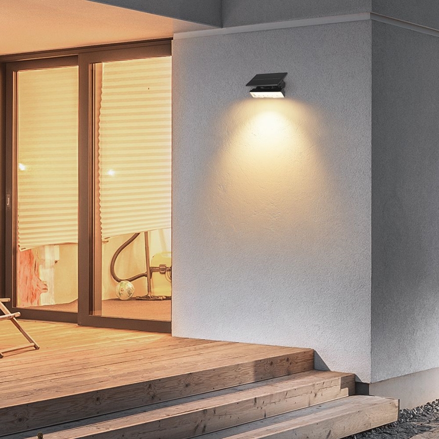 Ηλιακό φωτιστικό LED LED/0,9W/3,7V 3000K IP65 μαύρο