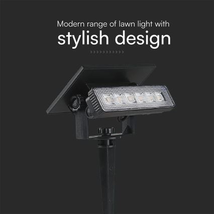 Ηλιακό φωτιστικό LED LED/0,9W/3,7V 3000K IP65 μαύρο