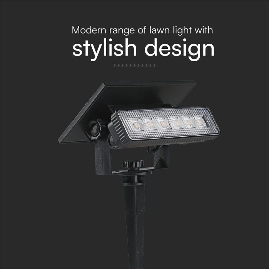 Ηλιακό φωτιστικό LED LED/0,9W/3,7V 3000K IP65 μαύρο
