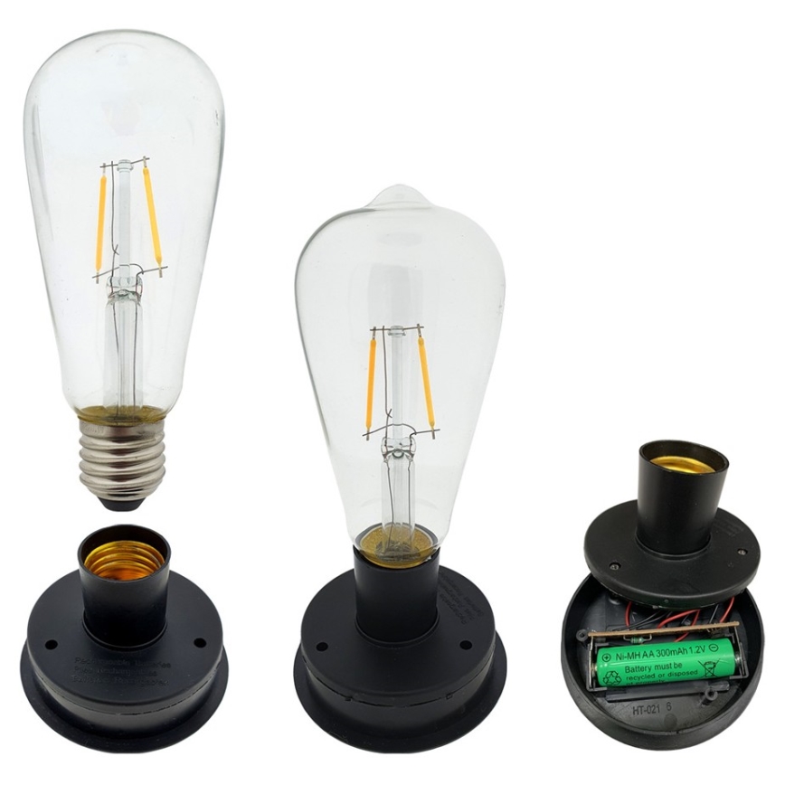 Ηλιακό φωτιστικό LED LORETA 1xE27/1,2V 600 mAh IP44