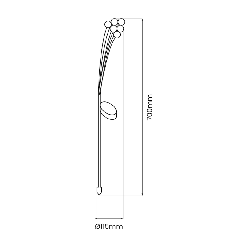 Ηλιακό φωτιστικό LED MULTI LED/0,06W/1,2V 150 mAh IP44 μαύρο