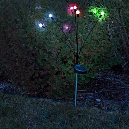 Ηλιακό φωτιστικό LED RGB FIORINI 8xLED/1,2V 600 mAh IP44 μαύρο