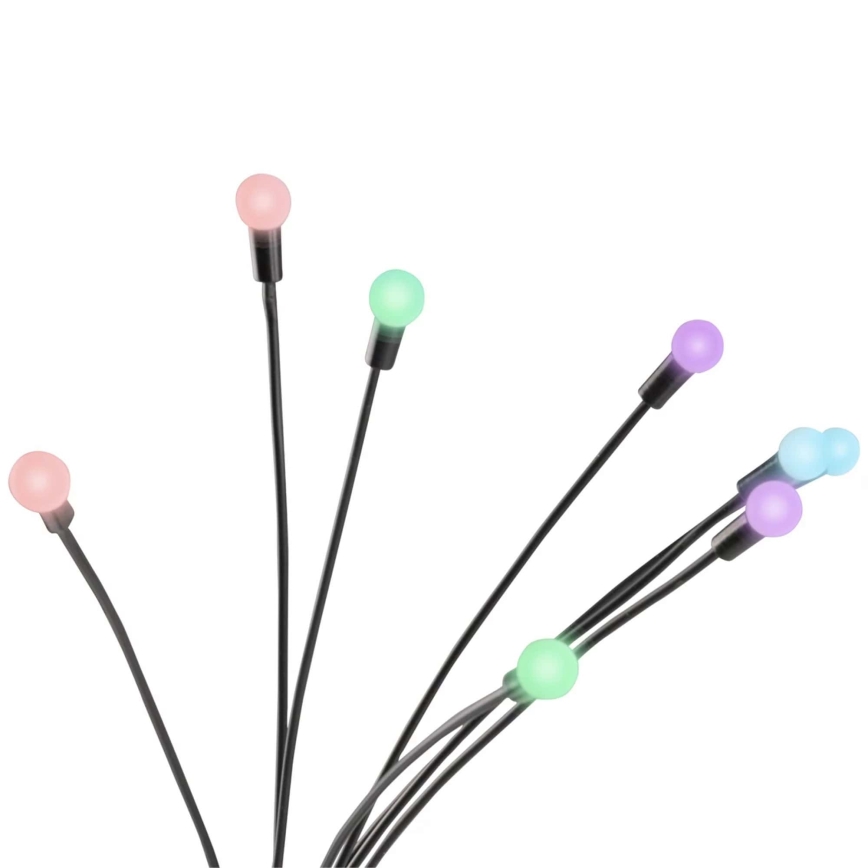 Ηλιακό φωτιστικό LED RGB FIORINI 8xLED/1,2V 600 mAh IP44 μαύρο