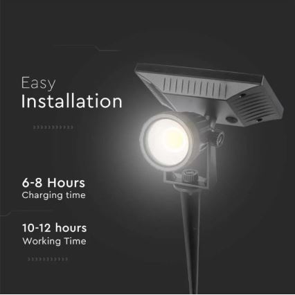Ηλιακό φωτιστικό LED SPIKE LED/2W/5,5V IP65 3000K 1200 mAh
