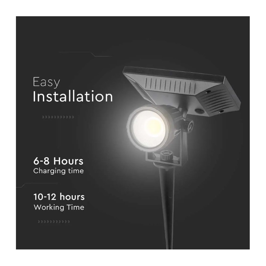 Ηλιακό φωτιστικό LED SPIKE LED/2W/5,5V IP65 3000K 1200 mAh