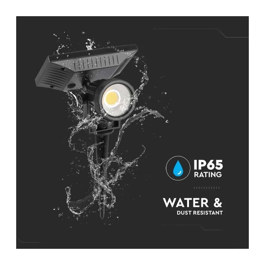 Ηλιακό φωτιστικό LED SPIKE LED/2W/5,5V IP65 3000K 1200 mAh