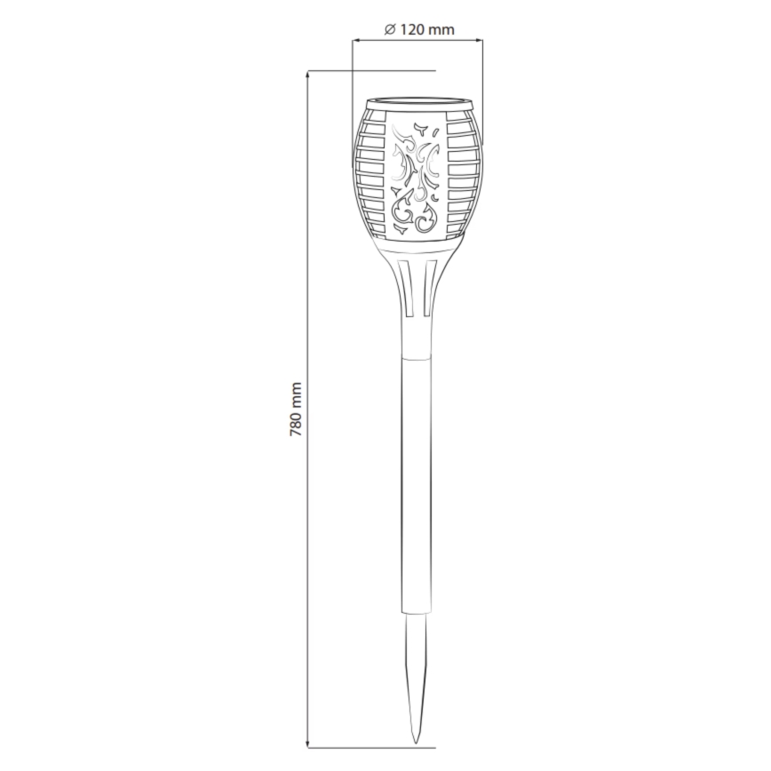 Ηλιακό φωτιστικό LED εξωτερικού χώρου FUEGO BIG LED/1,2V IP44