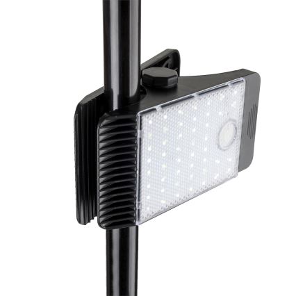 LED Ηλιακό φωτιστικό με αισθητήρα κίνησης και σούρουπου CLIPS LED/4W/1200 mAh 3,7V IP44 μαύρο