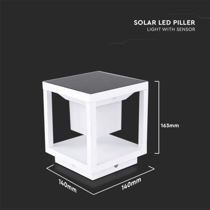 Ηλιακό φωτιστικό LED με αισθητήρα LED/2W/5,5V 3000K IP65 2600 mAh λευκό