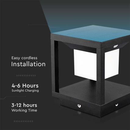 Ηλιακό φωτιστικό LED με αισθητήρα LED/2W/5,5V 3000K IP65 2600 mAh μαύρο