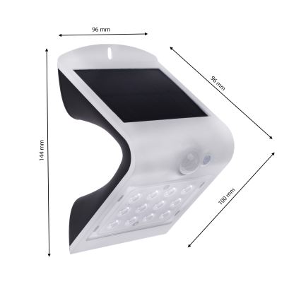 Ηλιακό φωτιστικό LED με ένα motion αισθητήρας LED/1,5W/1200 mAh 3,7V IP65