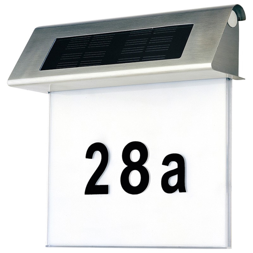 Ηλιακό φωτιστικό αριθμού οικίας LED LED/2x0,07W/2,4V 1200 mAh IP44