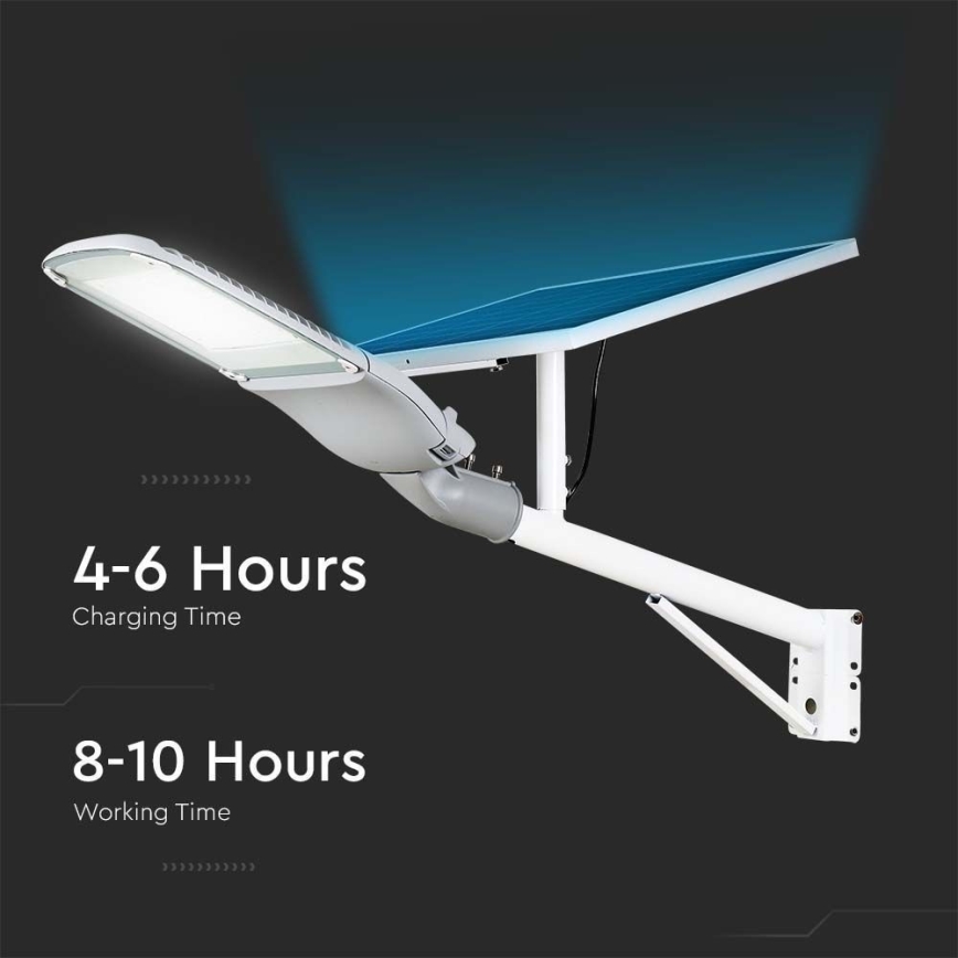 LED Dimming ηλιακό street φωτιστικό SAMSUNG CHIP LED/50W/6,4V 4000K IP65 30000 mAh + τηλεχειριστήριο
